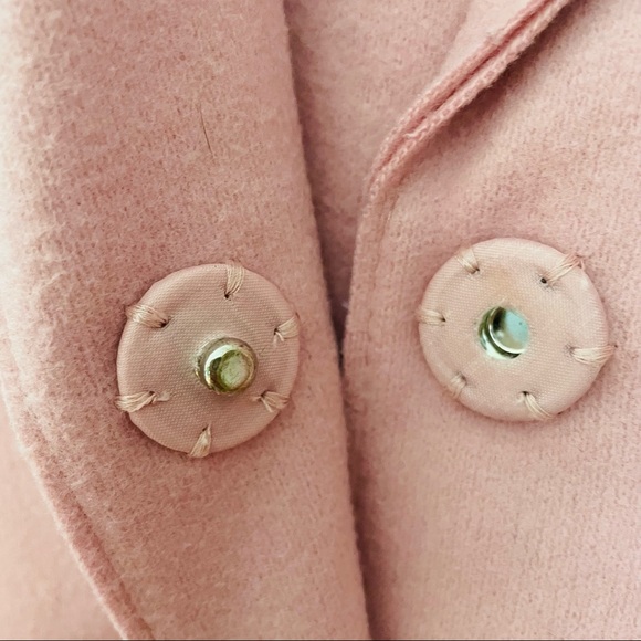 BANANA REPUBLIC Light Pink Long Peacoat Italian Fabric Size Medium - Picture 8 of 15